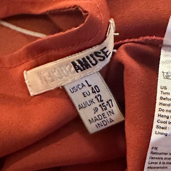 Amuse Society Let's Knot Rust Red Striped Dress Size Large - Picture 8 of 14